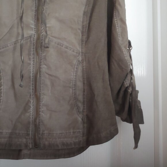 XCVI Womens Military Green Utility Full Zip Grunge Gorpcore Jacket M Stretch - Picture 6 of 12